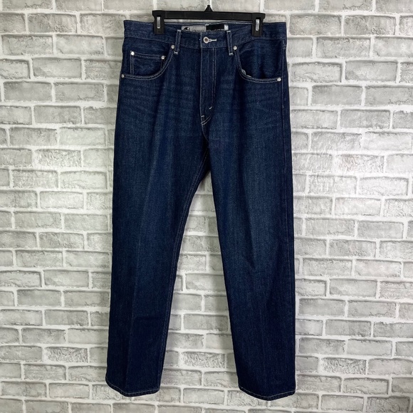 Levis SilverTab Straight Leg Dark Wash Jeans Mens 34 x 32 Casual 5 Pocket Denim - Picture 1 of 12